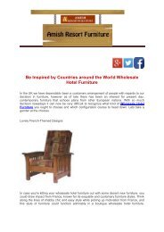 Be Inspired by Countries around the World Wholesale Hotel Furniture