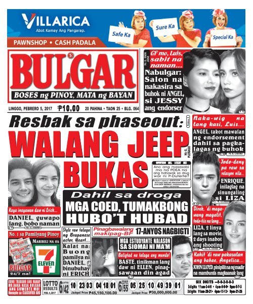 February 5, 2017 BULGAR: BOSES NG PINOY, MATA NG BAYAN