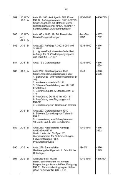 Bundesarchiv-Militärarchiv Bestand RL 3 Generalluftzeugmeister