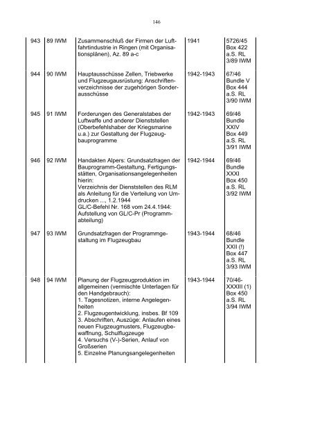 Bundesarchiv-Militärarchiv Bestand RL 3 Generalluftzeugmeister