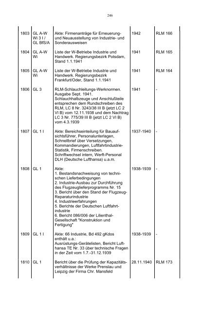 Bundesarchiv-Militärarchiv Bestand RL 3 Generalluftzeugmeister