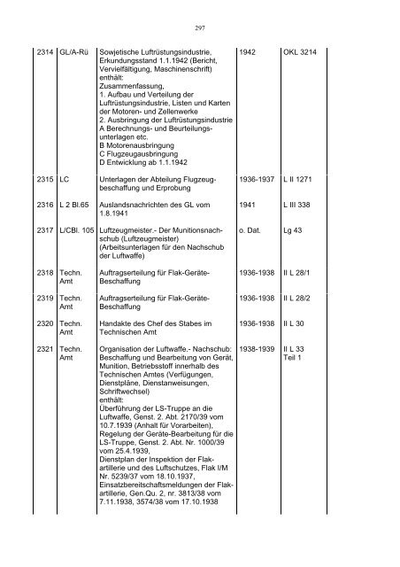 Bundesarchiv-Militärarchiv Bestand RL 3 Generalluftzeugmeister