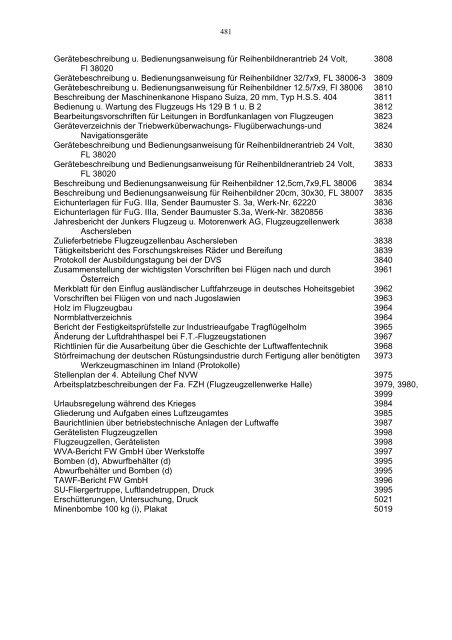 Bundesarchiv-Militärarchiv Bestand RL 3 Generalluftzeugmeister