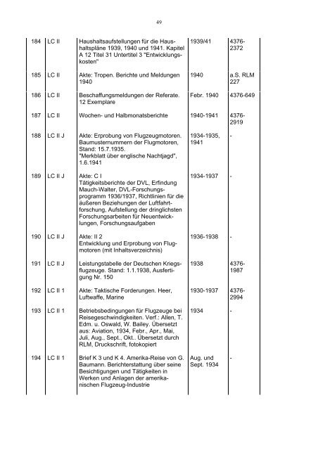 Bundesarchiv-Militärarchiv Bestand RL 3 Generalluftzeugmeister