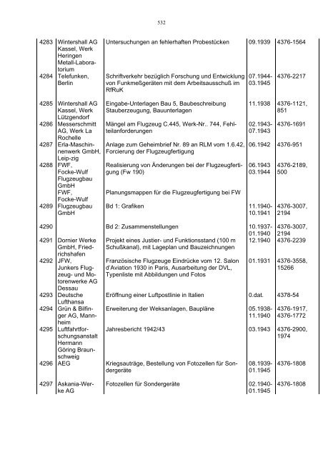 Bundesarchiv-Militärarchiv Bestand RL 3 Generalluftzeugmeister