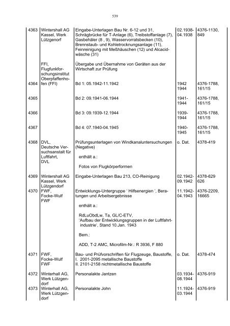 Bundesarchiv-Militärarchiv Bestand RL 3 Generalluftzeugmeister