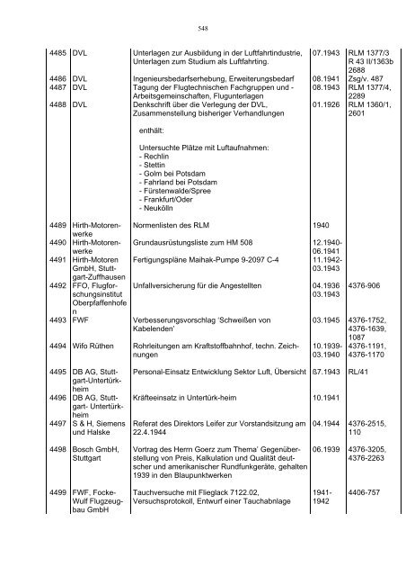 Bundesarchiv-Militärarchiv Bestand RL 3 Generalluftzeugmeister