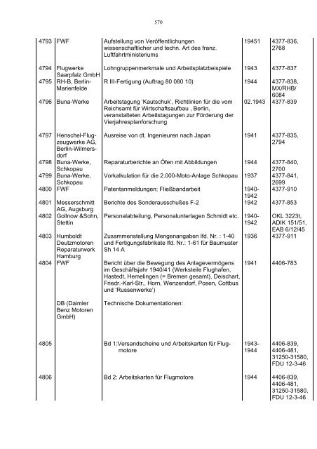 Bundesarchiv-Militärarchiv Bestand RL 3 Generalluftzeugmeister