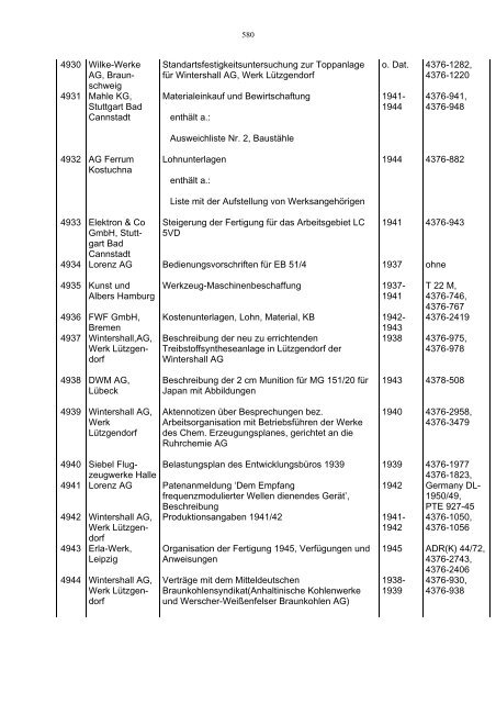 Bundesarchiv-Militärarchiv Bestand RL 3 Generalluftzeugmeister