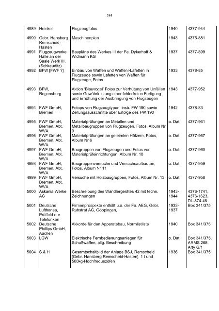 Bundesarchiv-Militärarchiv Bestand RL 3 Generalluftzeugmeister