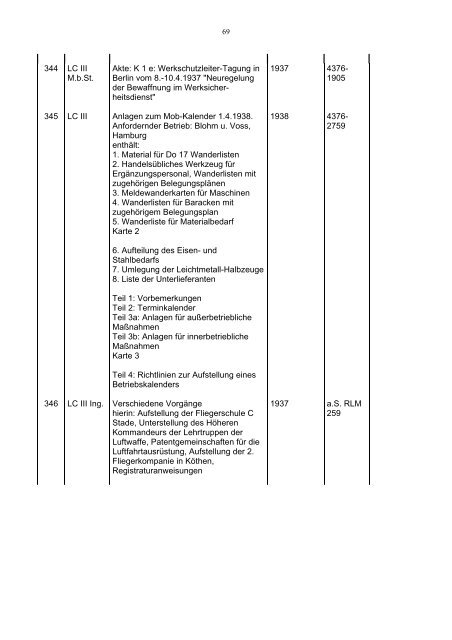 Bundesarchiv-Militärarchiv Bestand RL 3 Generalluftzeugmeister