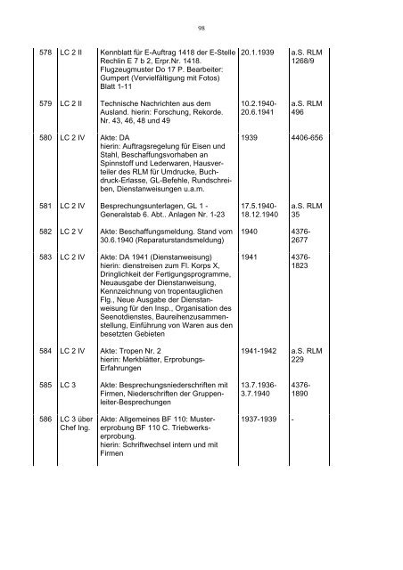 Bundesarchiv-Militärarchiv Bestand RL 3 Generalluftzeugmeister