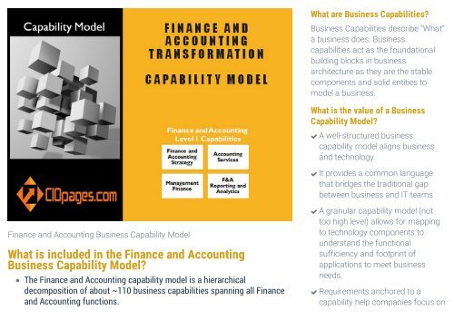 Finance and Accounting Business Capability Model