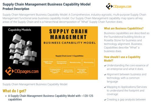 Supply Chain Business Capability Model