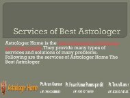 Services of Astrologer Home - The Best Astrologer