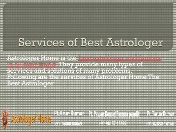 Services of Astrologer Home - The Best Astrologer