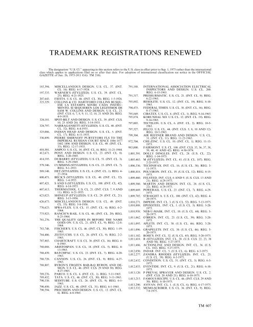 MARKS PUBLISHED FOR OPPOSITION