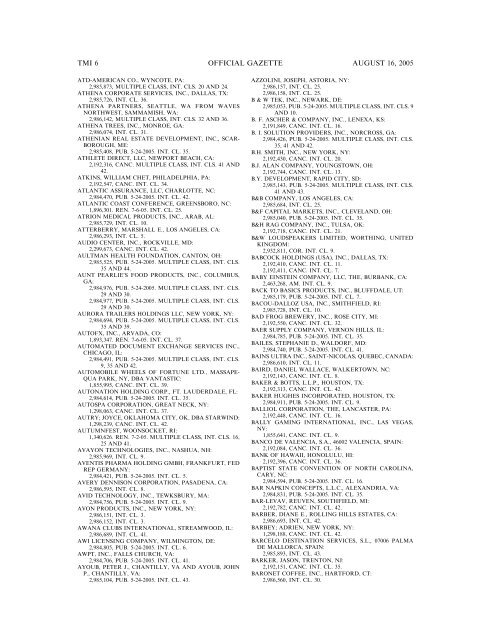 MARKS PUBLISHED FOR OPPOSITION