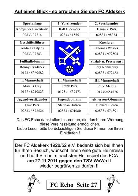 FC Echo Seite 20 - FC Aldekerk 28/52 eV