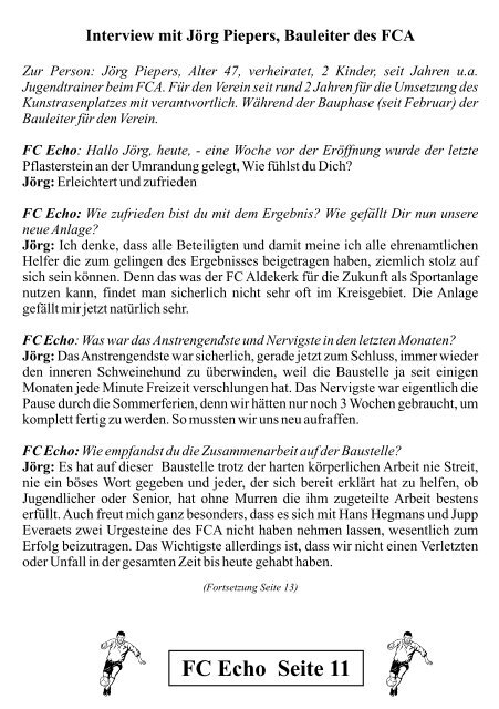 FC Echo Seite 3 - FC Aldekerk 28/52 eV