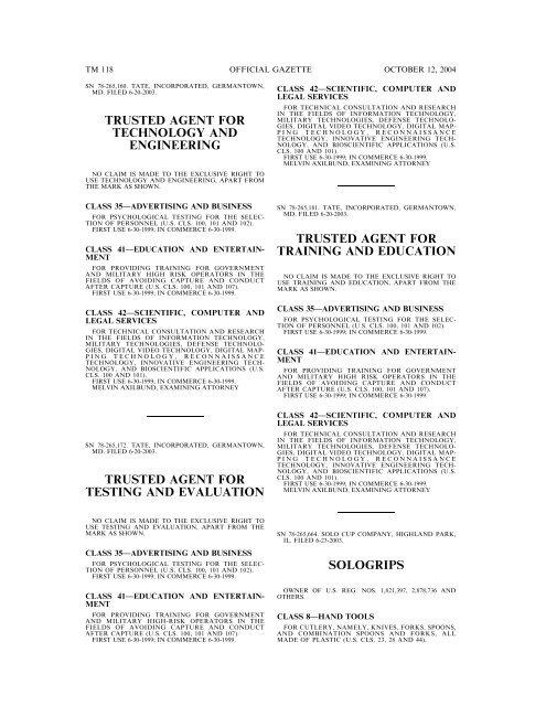 Trademark Official Gazette