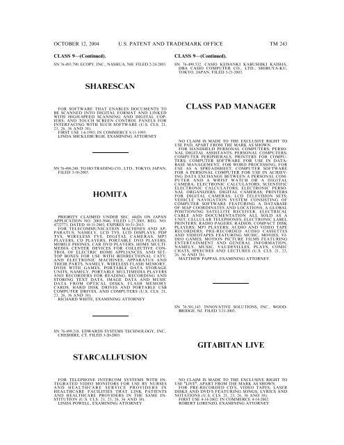 Trademark Official Gazette