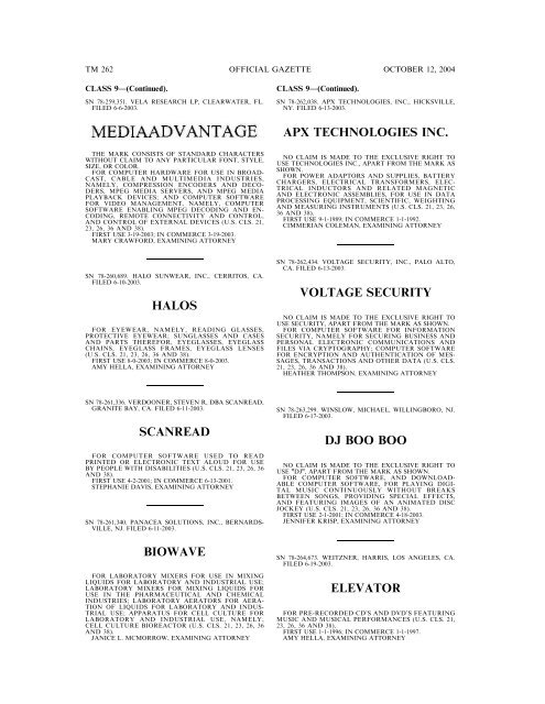 Trademark Official Gazette