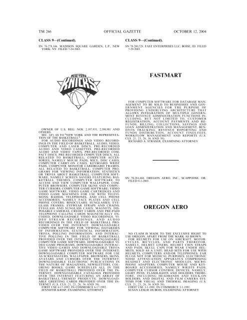 Trademark Official Gazette