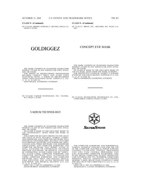 Trademark Official Gazette