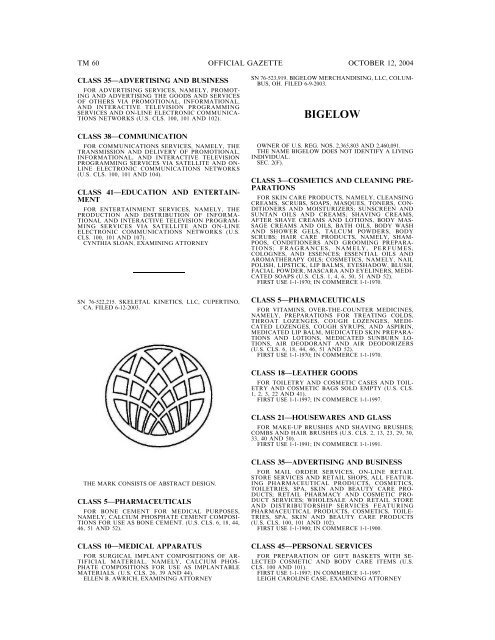 Trademark Official Gazette