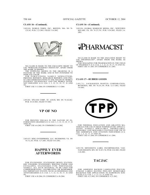 Trademark Official Gazette