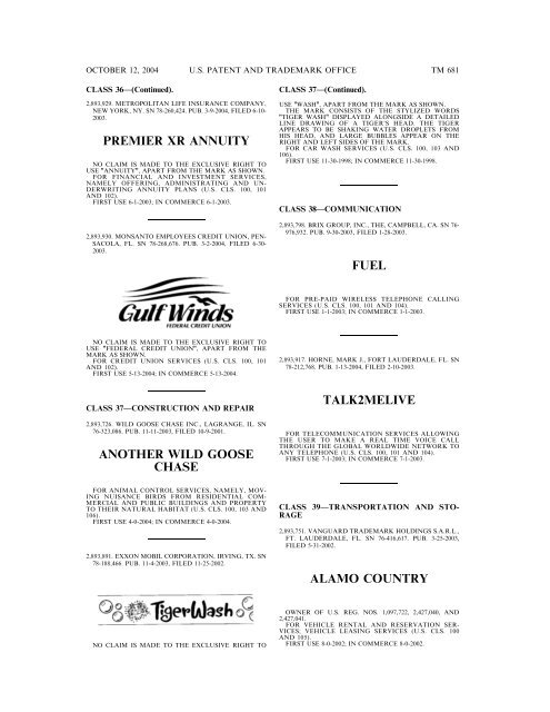 Trademark Official Gazette