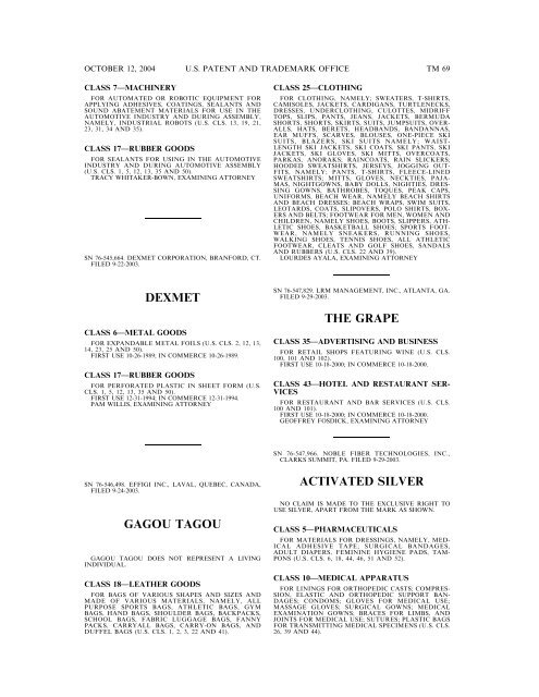 Trademark Official Gazette