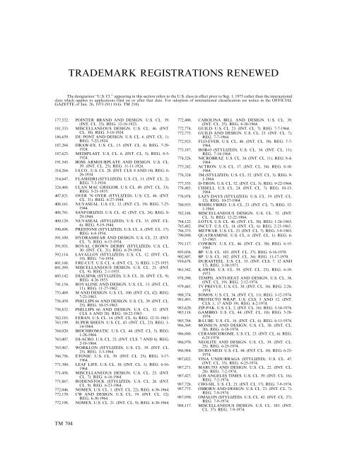 Trademark Official Gazette