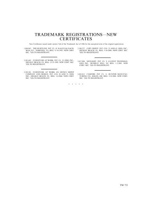 Trademark Official Gazette