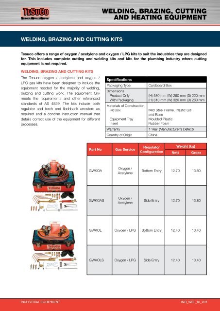 Tesuco Welding Brazing Cutting and Heating Equipment