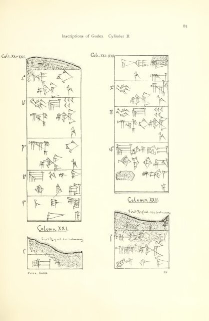 The great cylinder inscriptions A [and] B of Gudea, copied from the original clay cylinders of the Telloh Collection Vol. 1 by I. M. Price (1899)