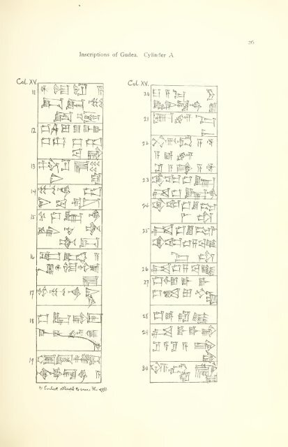 The great cylinder inscriptions A [and] B of Gudea, copied from the original clay cylinders of the Telloh Collection Vol. 1 by I. M. Price (1899)