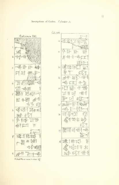 The great cylinder inscriptions A [and] B of Gudea, copied from the original clay cylinders of the Telloh Collection Vol. 1 by I. M. Price (1899)