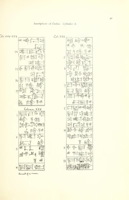 The great cylinder inscriptions A [and] B of Gudea, copied from the original clay cylinders of the Telloh Collection Vol. 1 by I. M. Price (1899)