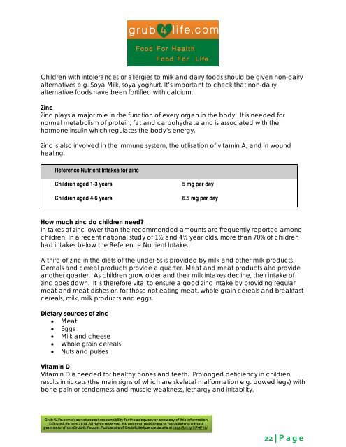 Grub4Life Food and Nutrition Reference Manual