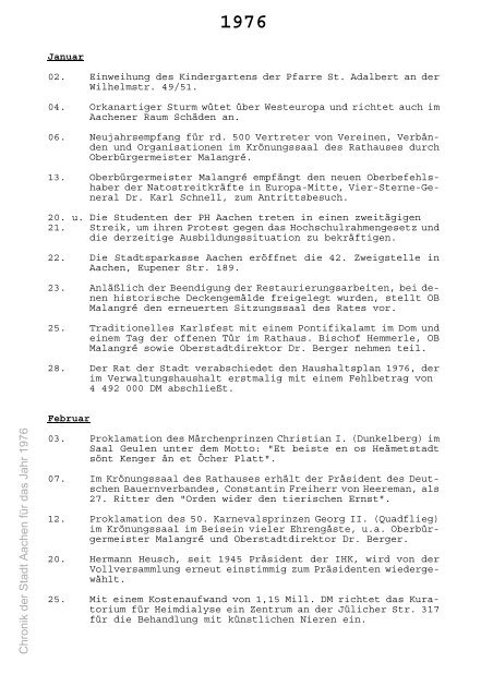 Chronik der Stadt Aachen: 1976 bis 2007
