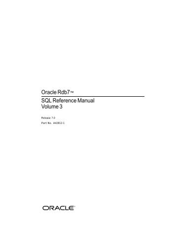 7 SQL Statements - Oracle Software Downloads
