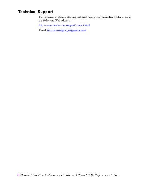 Oracle TimesTen In-Memory Database API and SQL Reference Guide