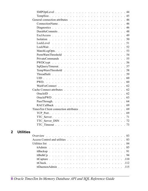 Oracle TimesTen In-Memory Database API and SQL Reference Guide