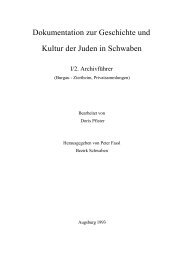 Dokumentation zur Geschichte und  Kultur der ... - Universität Augsburg