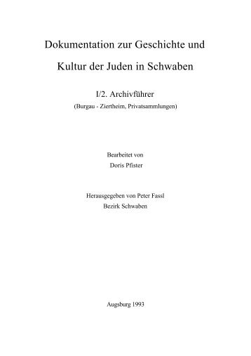 Dokumentation zur Geschichte und  Kultur der ... - Universität Augsburg