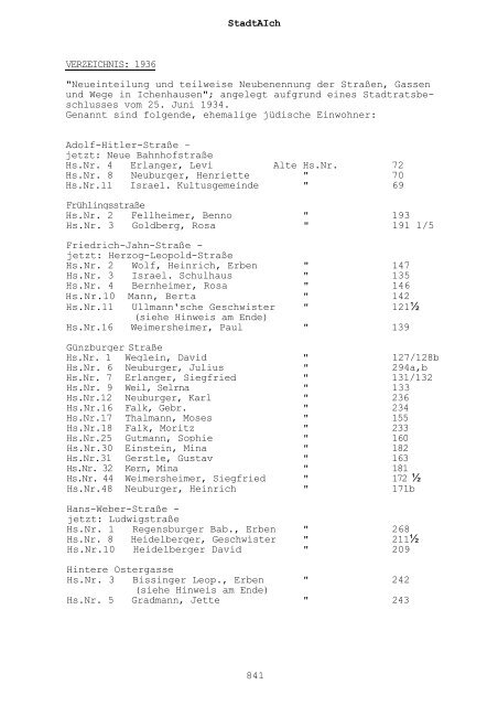 Dokumentation zur Geschichte und  Kultur der ... - Universität Augsburg