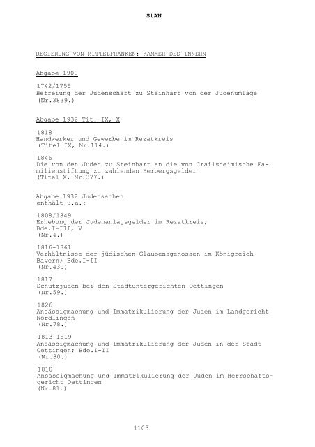 Dokumentation zur Geschichte und  Kultur der ... - Universität Augsburg