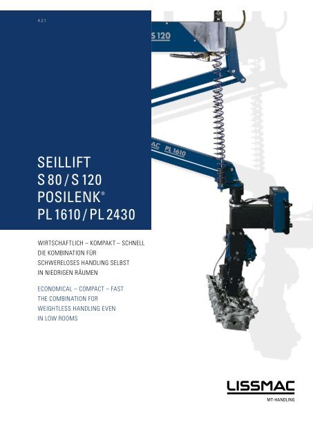 SEILLIFT S 80  / S 120 POSILENK® PL 1610 / PL 2430 - Lissmac